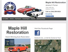 Tablet Screenshot of maplehillresto.com